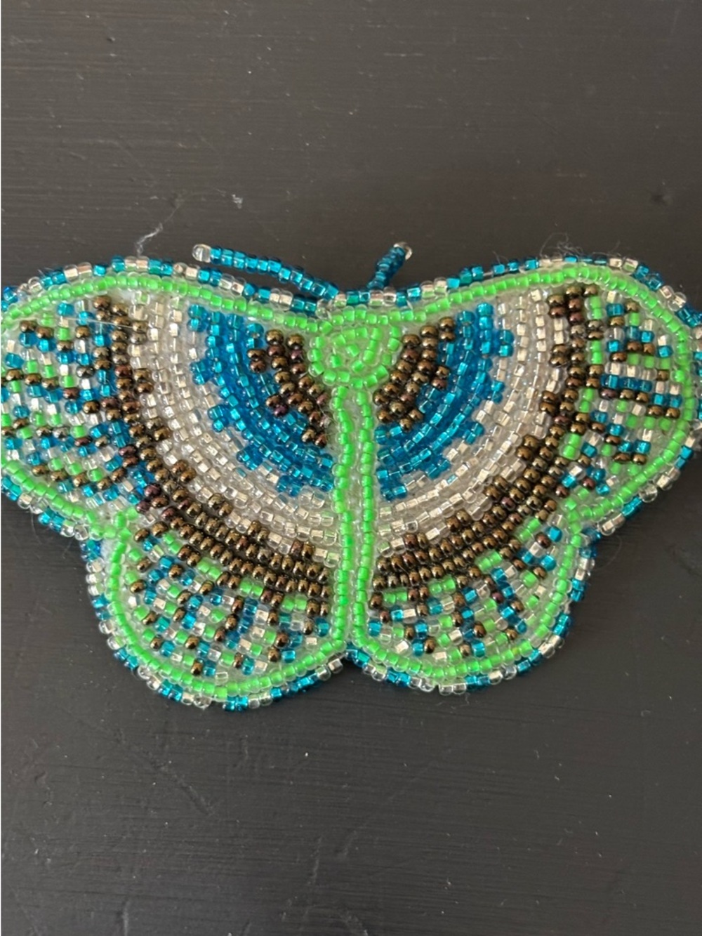Beaded Butterfly Patch - Green, Teal, Blue